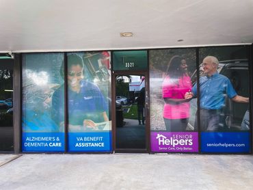 custom printed windows with vinyl film graphics and custom installation in Sunrise, FL
