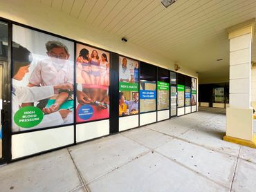 custom printed windows with vinyl film graphics and custom installation in Tamarac, FL