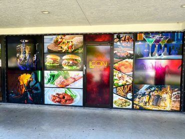 custom printed windows with vinyl film graphics and custom installation in Lauderhill, FL