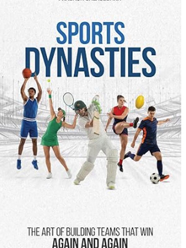 Book cover featuring athletes from various sports and the title Sports Dynasties.