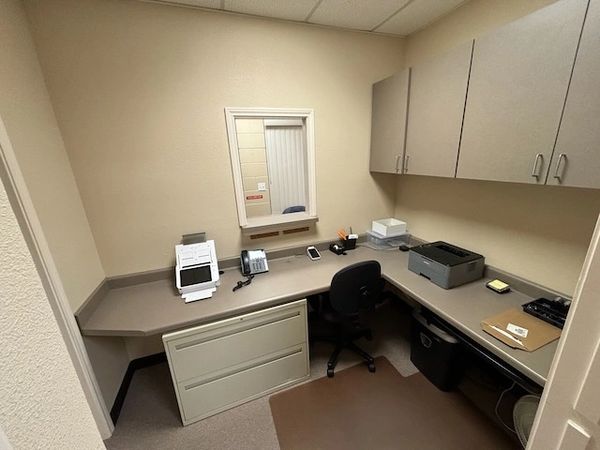 Clean and modern office and equipment.