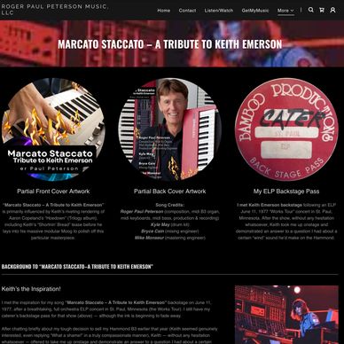 “Marcato Staccato - A Tribute to Keith Emerson” background story, by Roger Paul Peterson
