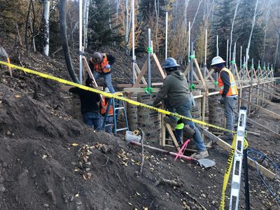Ground mounted solar array installation