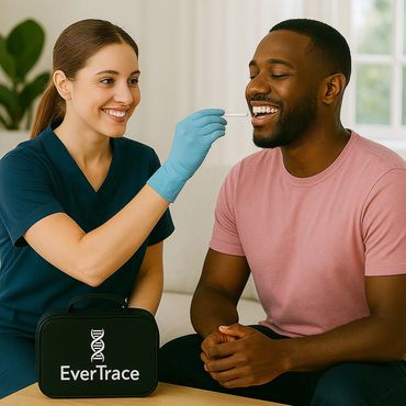 Father at DNA test appointment