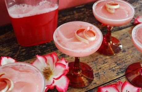 blush pink frozen slushie cocktail