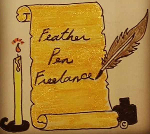 Logo of Feather Pen Freelance, a subsidiary of Puffy Cloud Creations, LLC