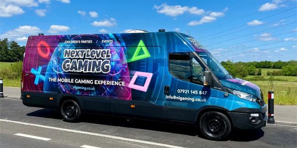 NEXT LEVEL GAMING. Mobile Gaming Party. Gaming Van. Gaming Bus for Children's Birthday Parties