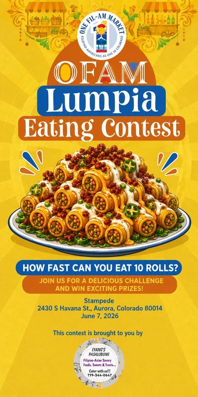 OFAM Lumpia Eating Contest challenge with prizes on June 7, 2026.