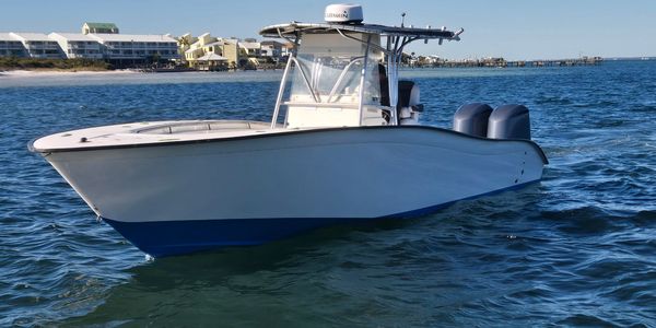 Our 31' Cape Horn gracefully cutting through the waters of the Destin, Florida.