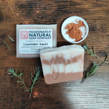 Handmade All-Natural Lavender Swirl Vegan Soap