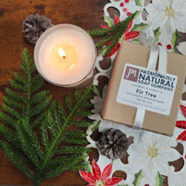 Fir Tree Soy Candle in 8 oz glass with beautiful box.