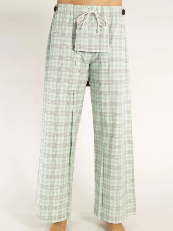 Plaid pajama pants on a mannequin