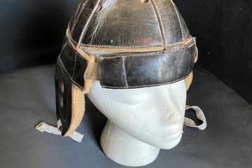 Circa early 1900's Leather Dog Ear Football Helmet
