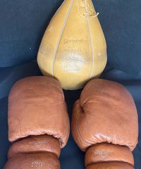 Circa 1930's Wilson Boxing gloves and Spalding Spped bag