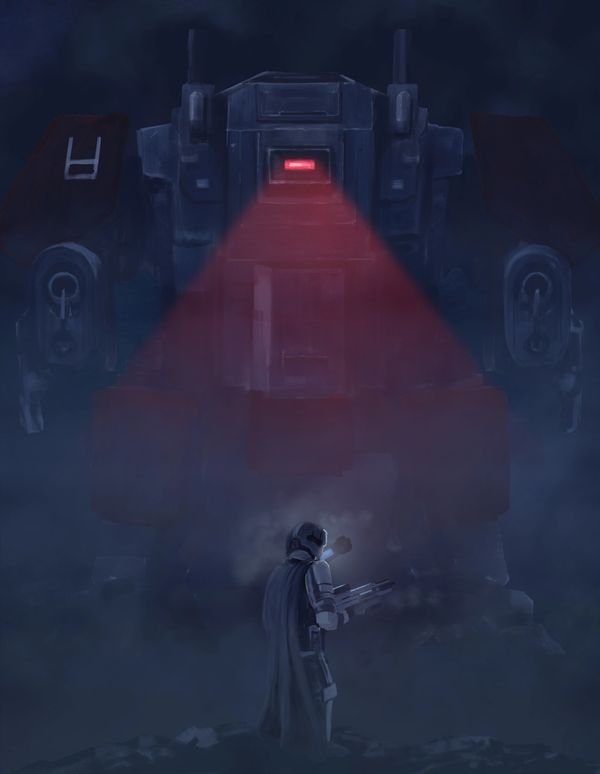 Robot and troop artwork