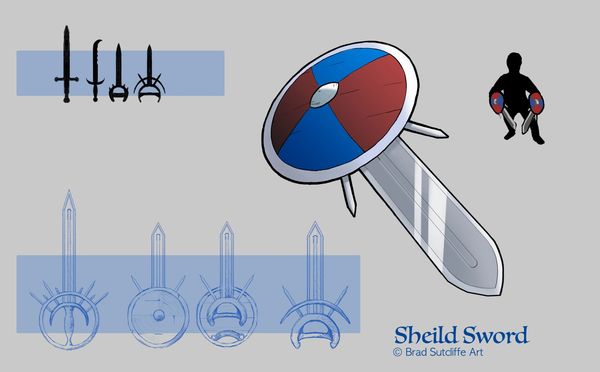 "shield-sword" prop concept