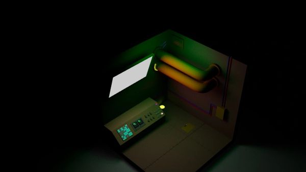 Autodesk Maya isometric room design