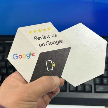 Wooden Google review card