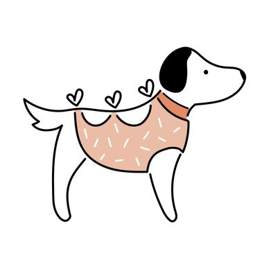 Illustration of dog after completing mobile grooming service.