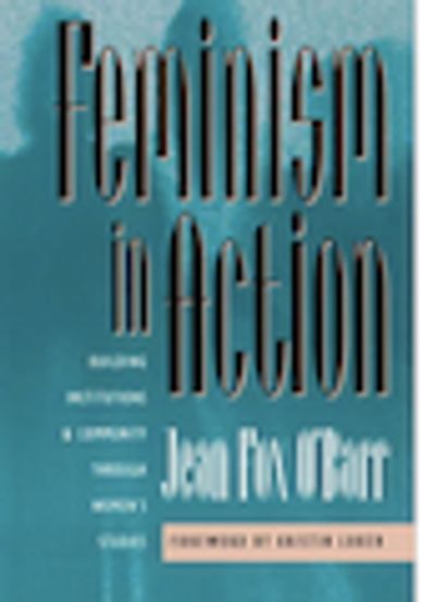Cover of Feminism in Action, green background. 
