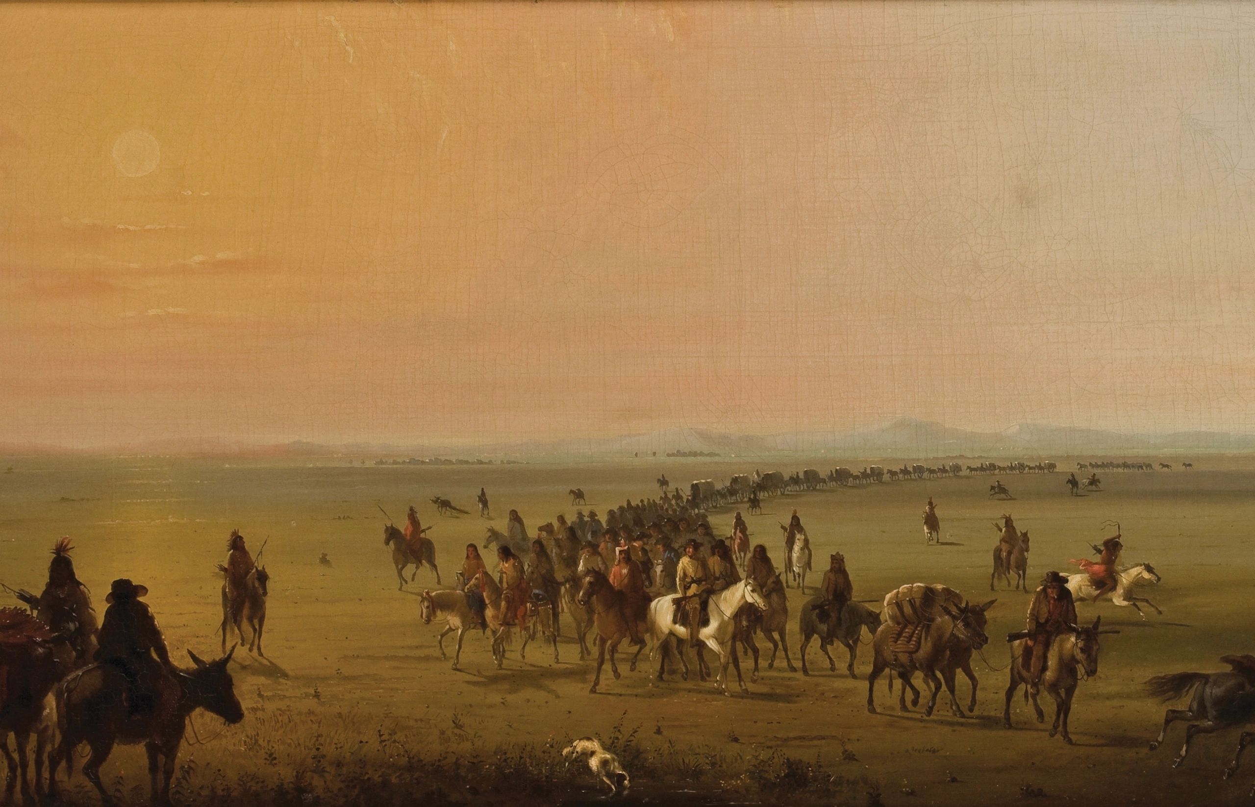 Samuel Hart’s - The American West - Oil on Canvas - Picturing a Wagon Train