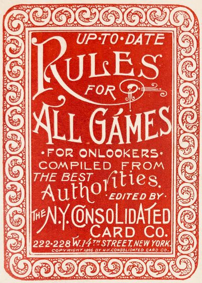 NY Consolidated Card Co - Rules For All Games - Keep Your Mouth Shut - Advertising - circa 1899