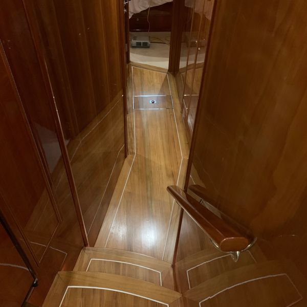 Yacht teak interior floor