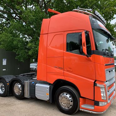 side view of custom volvo truck at centre transport sales uk
