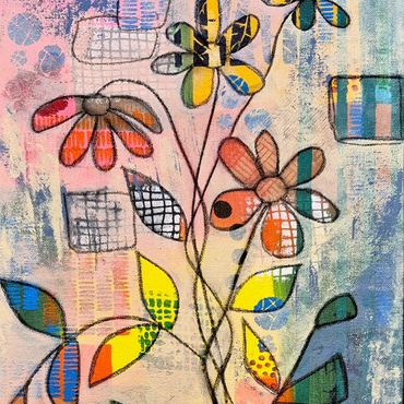 Rooted
12" X 24"
Acrylic paint and Charcoal on stretched canvas.