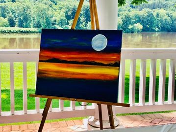 Our favorite sunset in the Moonlight painting for your Sip & Paint @  The Art Shed.
