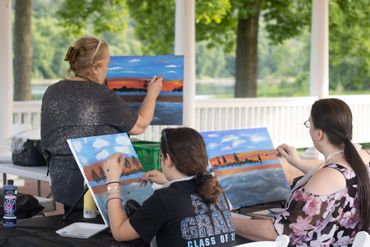 More Riverside painting! So relaxing painting & watching the Delaware River go by! @ The Shawnee Inn