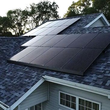 A slick install that fits well with the roof and has hidden conduit runs!