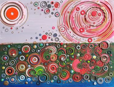 Reverberations A painting depicting ripples on a water's surface