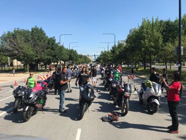 The first ever professional motorcycle and motorsport parade showcase in the Bud Billiken Parade pro