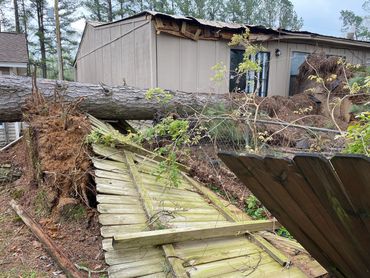 Fence torn down by tornado