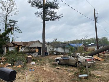 Storm damage from tornado