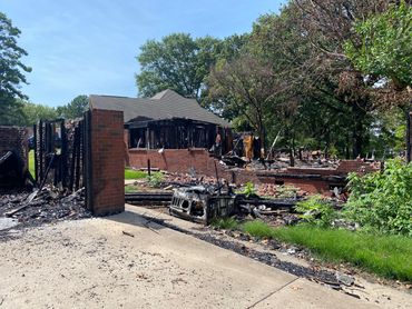 Damaged and Burned House