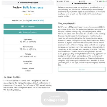 Detailed positive review of Bella Maytresse highlighting professionalism and enjoyable experience.