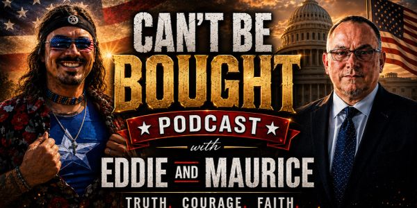 Promotional image for the "Can't Be Bought" podcast with Eddie and Maurice.