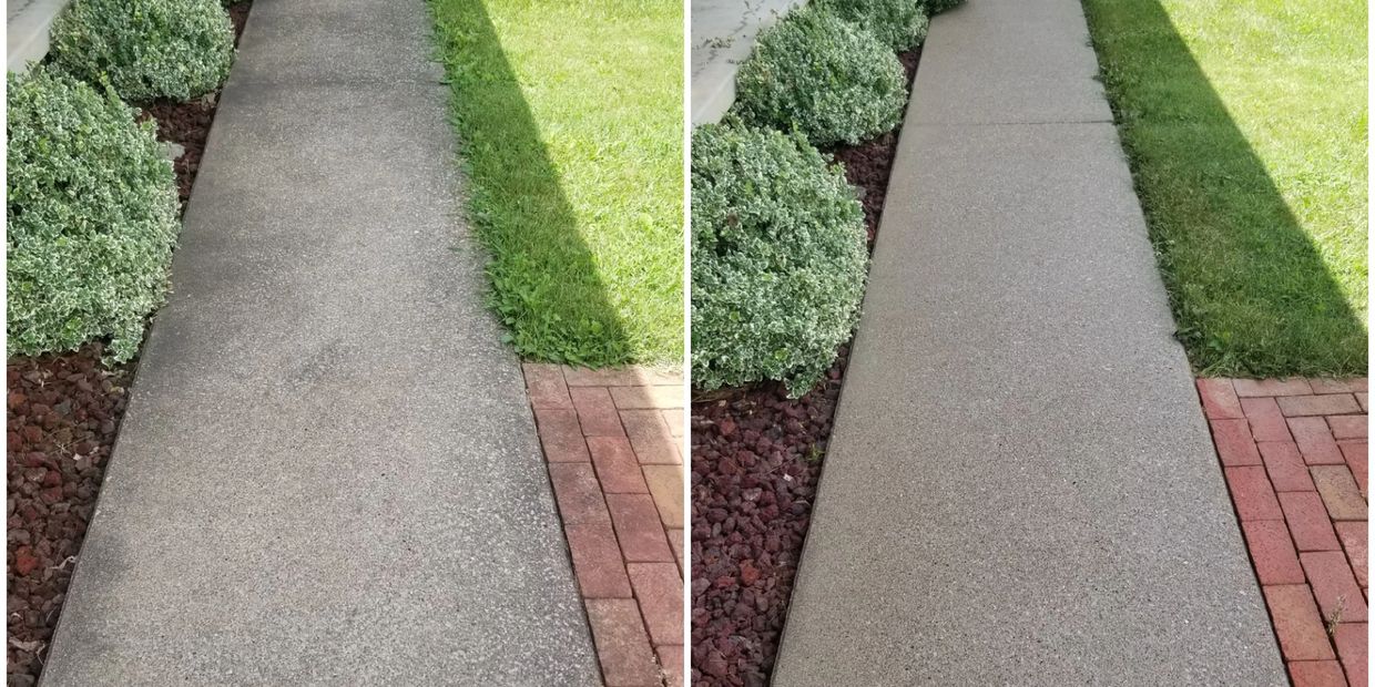 Dirty Sidewalk compared to a clean sidewalk