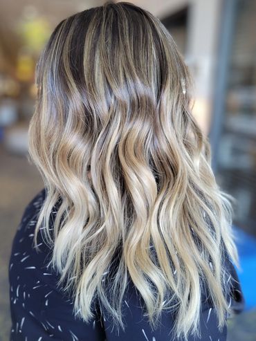 Balayage with blonde tips hair style