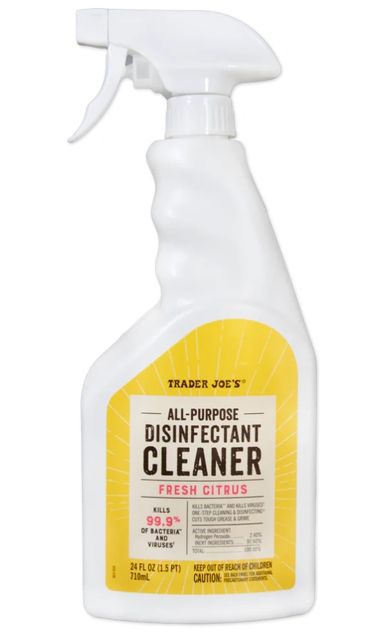 Trader Joe's all-purpose disinfectant cleaner in fresh citrus scent.