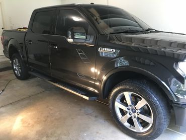 Polished and waxed vehicle