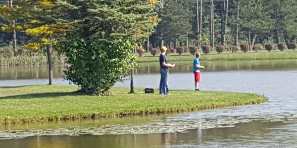 Boys fishing at RV Park