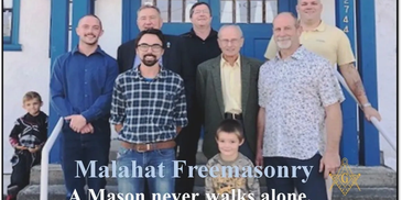 aMembers of Malahat Lodge, young and old, on the temple steps