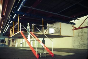 Traveling Mezzanine designed while an intern at Piano + Rogers Architects, Paris, 1974