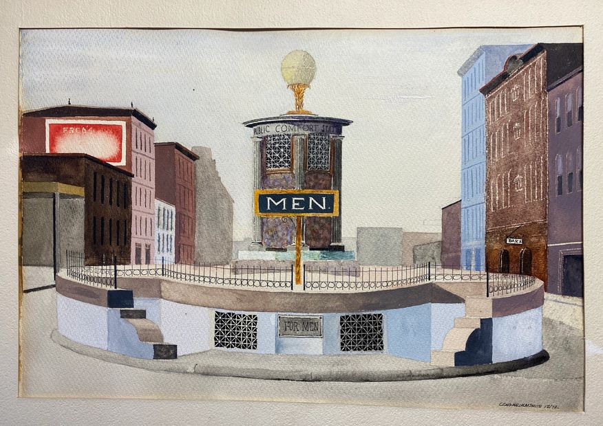 Watercolor Painting, Indianapolis, Indiana Comfort Station