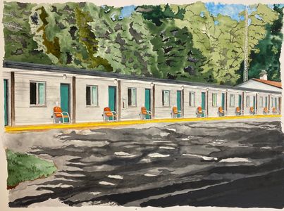 Saugatuck Motel, Watercolor, 19"x14"