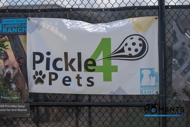 Banner for Pickle4Pets event featuring a pickleball paddle and paw print.