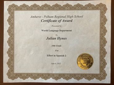Spanish Certificate